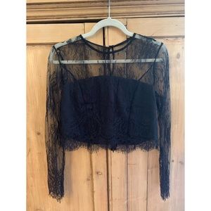 Do+Be Black Lace Cropped Top